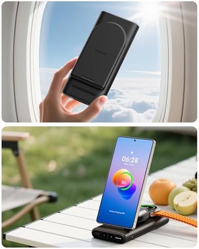 Advanced 3-in-1 Wireless Power Bank for Samsung Devices – Swan Scout 301 S, 10,000 m Ah Portable Charger with Fast USB-C Charging for Galaxy S25 Ultra/S24/S23/S22, Galaxy Watch Ultra/7/6/5/4, and Galaxy Buds – Unmatched Versatility with Intuitive Charging Indicators for Effortless On-the-Go Power Solutions