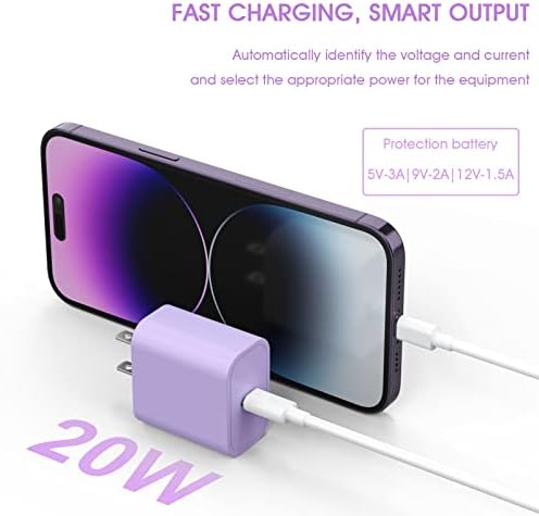 i GENJUN 4 Pack USB C Fast Charger Block – 20 W Power Delivery 3.0 Wall Adapter for i Phone 16/15/14, Galaxy & Pixel – Portable Type C Power Adapter for Air Pods Pro – Compact Travel Essential with Superior Speed and Compatibility