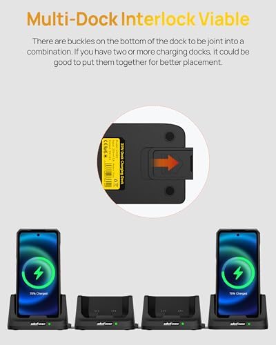 Ulefone Armor 26 Ultra Wireless Charging Dock – 33 W Fast Charge Station for Optimal Device Compatibility, Sleek Design with Non-Slip Surface, Ideal Desk Holder for Effortless Charging