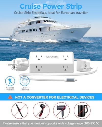 Ultimate European Travel Power Adapter with 20 W PD Fast Charging & Retractable 3 FT USB-C Cable – 4 AC Outlets for Effortless Device Connectivity Across France, Italy, Spain, Turkey, and Ireland – Your Essential US to EU Converter for Seamless Travel Experience