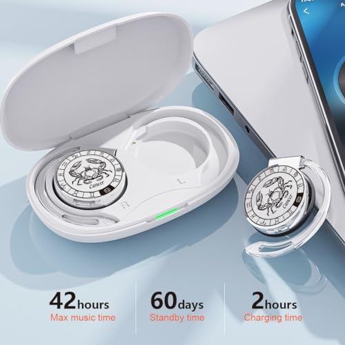 Discover the Ultimate Bluetooth V5.3 On-Ear Headphones for Active Lifestyles – Innovative Open Ear Design with Secure Earhooks, Featuring Advanced Noise Cancelling Technology and Extended Battery Life – Perfect Gift for Virgo Constellation Lovers and Music Aficionados – Enjoy Immersive Sound Quality Anywhere You Go