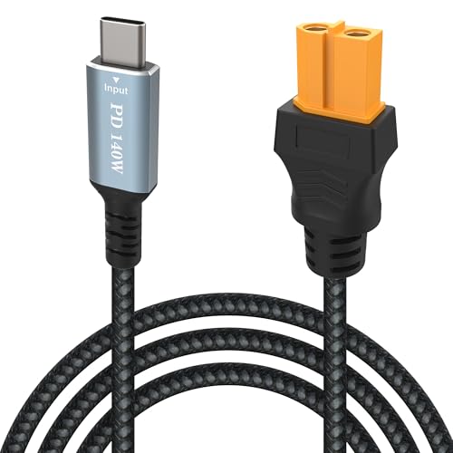 Type C to XT60 Charging Cable, USB C to XT60 Female Adapter Cable, XT60 to Type-C Fast Charging Cable for M7 M6 M6D Charger Fatshark Skyzone FPV Monitor Power – 2m/6.6ft – Enhanced Compatibility and Speed