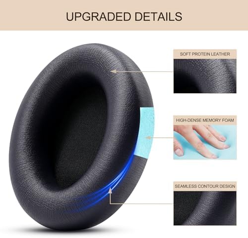 Revolutionize Your Listening with GVOEARS Navy Blue Ear Pads – Premium Protein Leather Replacement Cushions for Beats Studio Pro Wireless Headphones, Unmatched Comfort & Acoustic Excellence, Secure Adhesive for Long-Lasting Fit