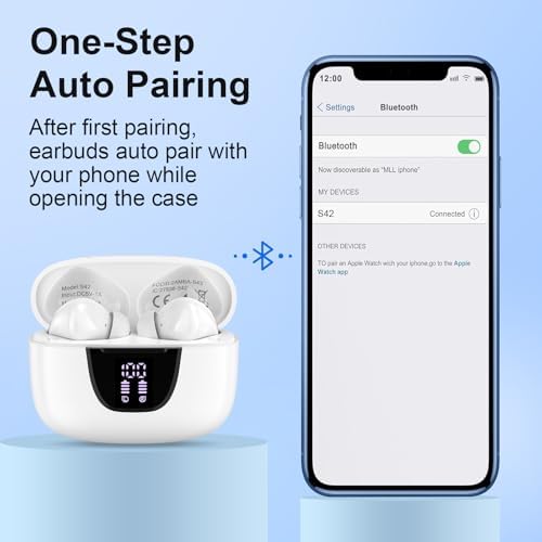 Premium Bluetooth 5.3 Sports Earbuds with IPX7 Waterproofing: Exceptional Noise Cancellation and 60 Hours Playtime – Ergonomic Fit for i Phone 15/16 & Samsung Galaxy S Series – Ultimate Sound Experience for Active Lifestyles and Outdoor Adventures