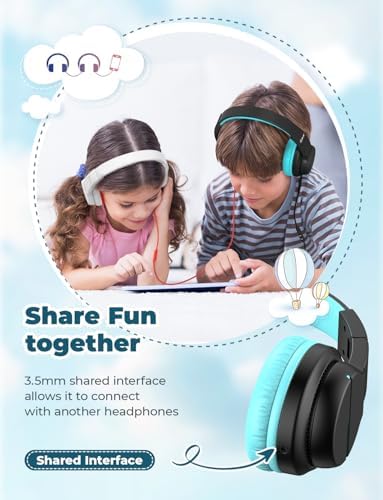 i Clever Kids Headphones: Safe 85 d B Volume-Limited Over-Ear Stereo Sound for Children – Foldable, Lightweight, and Compatible with i Pads and Computers for Easy Travel and Learning