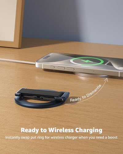 Transform Your i Phone 16/15/14/13/12 with the SUPERONE 2025 Mag Safe Grip – Innovative Removable Ring Holder & Kickstand with Adjustable Finger Strap for Enhanced One-Handed Control, Sleek Black Design, and Unmatched Durability for Everyday Use