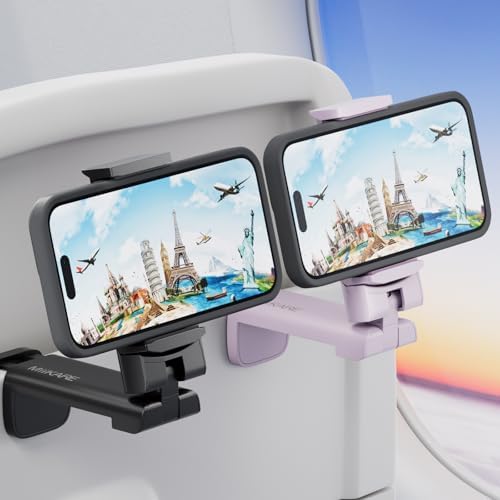Mii KARE Universal Airplane Phone Holder – Innovative 360-Degree Rotating Smartphone Mount for Ultimate In-Flight Entertainment, Lightweight and Durable Travel Companion for Effortless Viewing on Tray Tables, Perfect for Long Flights and Quick Getaways