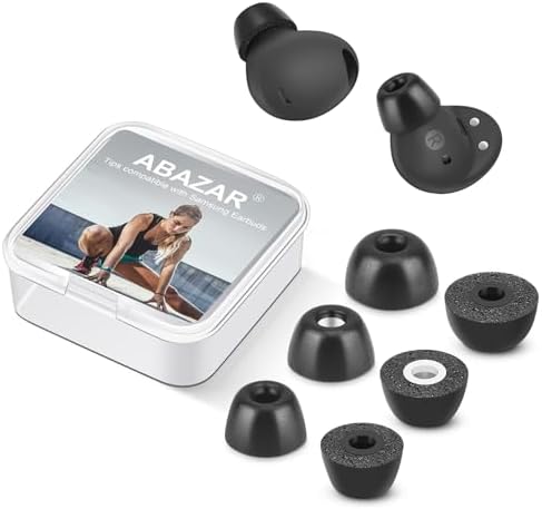 Transform Your Listening Journey with Premium Memory Foam Ear Tips for Samsung Galaxy Buds 2 Pro – Ergonomic Anti-Slip Design, Optimal Noise Isolation, and Perfect Compatibility for Seamless Charging – Available in 3 Sizes (S/M/L, Black) – Discover Unmatched Comfort and Enhanced Sound Quality for Extended Use