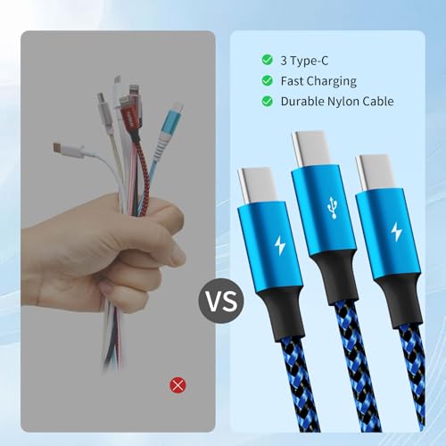 240 W 4-in-1 USB C Charging Cable – 6 FT Multi-Device Power Solution with LED Indicator for i Phone 16/15/14 Pro, Mac, i Pad, Samsung S25/S24 – Fast Charging Compatibility, Durable Design for Home & Travel