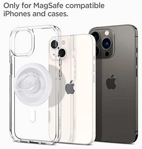 Spigen O-Mag Magnetic Phone Holder Grip for Mag Safe – Enhanced 360-Degree Rotation and Anti-Scratch Design for i Phone 16, 15, 14, 13, 12 Series & Galaxy S25/S24/S23 – Versatile Kickstand & Slip-Free Grip in Sleek Black (OM100) – Ultimate Compatibility with Magnetic Cases