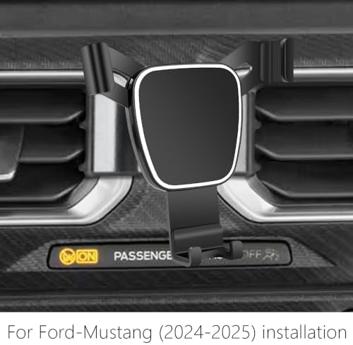 Premium Car Phone Holder for 2024-2025 Ford Mustang Coupe & Convertible – Secure Dashboard Mount for Effortless Navigation & Enhanced Driving Experience – Tailored Fit, 360° Rotation, Easy Installation, Universal Smartphone Compatibility – Elevate Your Interior Aesthetics with Durable Auto Accessory