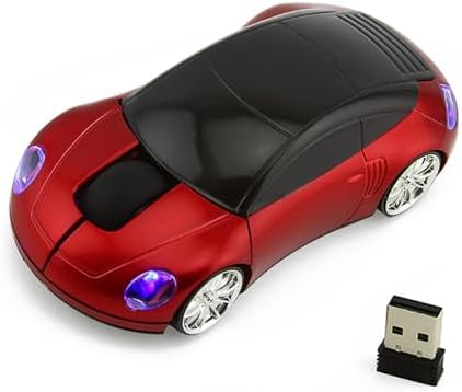 Stylish 2.4 GHz Wireless Car-Shaped Mouse – Fun Red Optical Mouse for Kids & Adults, Compact & Portable with 1600 DPI Precision for Effortless Navigation – Ideal Gift for Gaming & Everyday Use – Seamless USB Connectivity for Laptops & Desktops