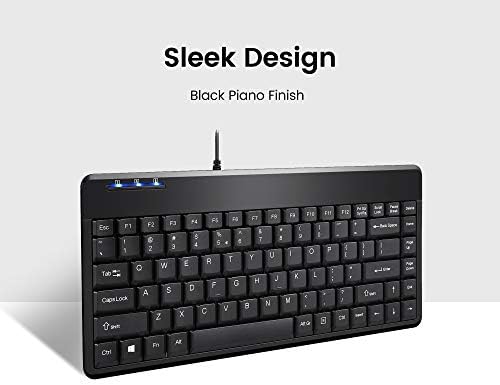 Compact Perixx PERIBOARD-409 H Wired USB Mini Keyboard with Dual USB Hubs – Effortless Typing Experience for Limited Spaces, Enhanced Compatibility, and Fast Connectivity