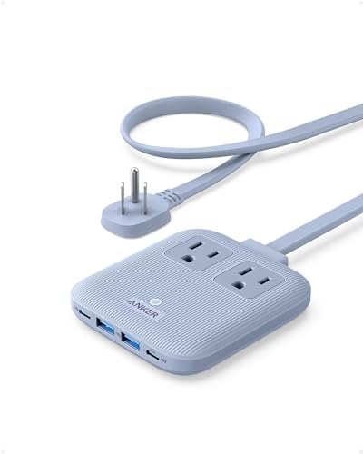 Anker Nano 67 W 6-in-1 USB-C Power Strip: Eco-Friendly Flat Plug Charging Station with Dual AC Outlets, USB-A & USB-C Ports for Fast Charging – Ideal for i Phone 16/15 and Mac Book Users, Perfect for Home & Office Efficiency