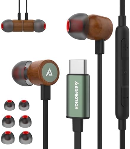 Elevate Your Sound Experience with ADPROTECH Lightning Earbuds – MFi Certified Wooden In-Ear Headphones with Magnetic Design, Built-In Microphone & Volume Control, Compatible with i Phone 14, 13, 12, 11 Pro Max, XS Max, XR – Stylish, Durable, and Ergonomic for All-Day Comfort