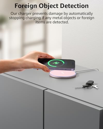 TOZO 2025 Enhanced 15 W Max Fast Wireless Charging Pad – Sleek Gray Charger for i Phone 16/15/14/13/12 Series & Samsung Galaxy S24/S23/S22 – Anti-Slip Design for Secure Charging – Lightweight & Portable Qi-Compatible Accessory for Effortless Power Delivery