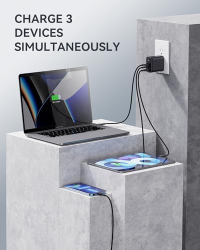 Ultra-Fast 67 W VOLTME USB C Charger – Compact 3-Port Ga N Power Adapter for Mac Book Pro/Air, i Phone 15/16, i Pad Pro, Galaxy S24 – Advanced PD Technology for Rapid Device Charging and Ultimate Portability