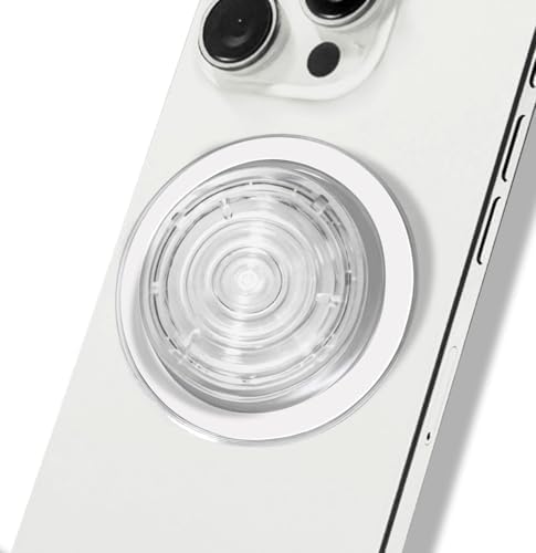 Mag Safe-Compatible Transparent Collapsible Phone Grip Stand – Durable Hands-Free Holder for Smartphones & Tablets, Ideal for Streaming and Selfies – Sleek, Portable Design for On-the-Go Convenience