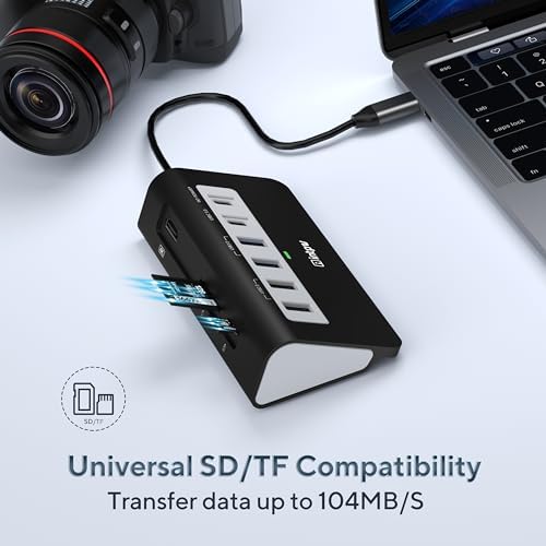 Transform Your Digital Workspace with a Multifunctional 9-in-1 USB-C Docking Station – 4 K HDMI for Crystal-Clear Displays, 100 W PD Fast Charging, and High-Speed Data Transfer (5 Gbps) – Includes 3 Type-A/C Ports, 2 Type-A 2.0 Ports, and SD/TF Card Reader – Premium Aluminum Hub Ideal for Mac Book, i Pad, and i Phone Users – Compact, Stylish, and Perfect for Travel Connectivity!