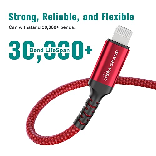 Apple C94 MFi Certified USB-C to Lightning Braided Charging Cable – 6 Ft Durable Nylon, Fast Charge for i Phone 14/13/12/11 Pro, Air Pods, and i Pad – Vibrant Purple for Enhanced Style and Performance