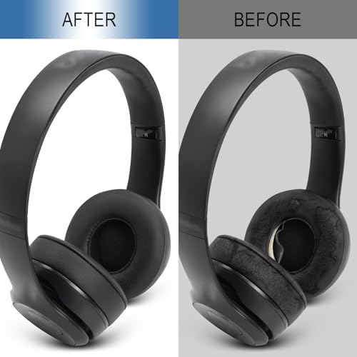 Transform Your Audio Experience: GEVO Premium Replacement Ear Pads for Beats Solo 4 – Soft Protein Leather for Ultimate Comfort, Enhanced Noise Isolation & Secure Fit (Black) – Ideal for Long Listening Sessions and Durable Use