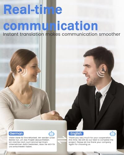 Transform Your Travel Experience with ANSTEN 3-in-1 Language Translation Earbuds – Advanced AI Translator for Instant Communication in 134 Languages, Ergonomic Open-Ear Design for Comfort and Environmental Awareness, Extended Battery Life for All-Day Use, Seamlessly Compatible with Android & i OS – Empower Your Global Conversations Today!
