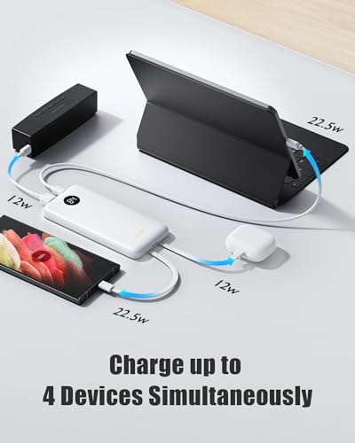 Dual Portable Charger Set – 10,000 m Ah Power Banks for Fast Charging, Includes Cords for i Phone, Galaxy S24/S23, Pixel & More – Perfect for Sharing & Travel Convenience with 15 W Quick Charge Technology