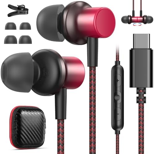Experience Superior Sound with Jelanry Magnetic USB C Wired Earbuds – Premium Noise-Canceling In-Ear Headphones for i Phone 16/16 Pro Max, i Pad Pro, Samsung Galaxy S24/S25 & More – Exceptional Audio Clarity, Durable Nylon Cable, and Integrated Microphone for Effortless Calls
