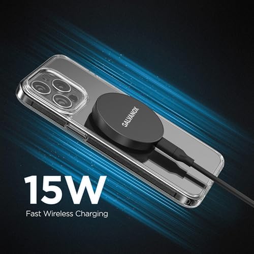 Galvanox Magnetic Wireless Charger – High-Speed 15 W Adhesive Mount for i Phone with Mag Safe Compatibility, Sleek Low-Profile Design for Home Office and Car Use, Removable USB-C for Effortless Installation and Versatile Charging Solutions