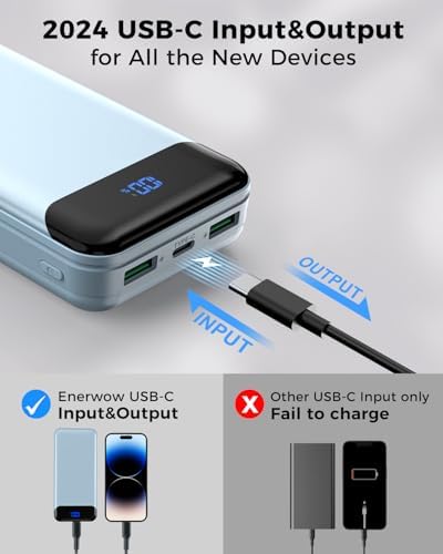 Ultra High-Capacity 40000 m Ah Portable Power Bank with PD 30 W & QC 4.0 Fast Charging – Versatile USB-C & USB-A Outputs, Dual Input Ports, Sleek Pink Design for i Phone 15, 14, 13 & More – Perfect for Travel and Daily Use