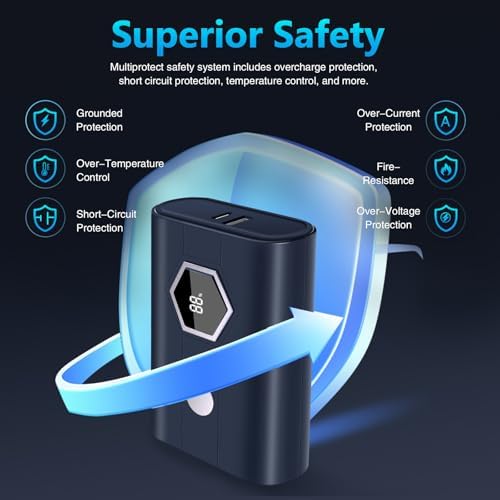 Miady 30 W Fast Charging Power Bank – 20,000 m Ah Portable Charger with Integrated USB-C Cable and LED Battery Indicator for i Phone 16/15/14/13, Galaxy, Android, and i Pad – Ultimate On-the-Go Power Solution for All Your Devices