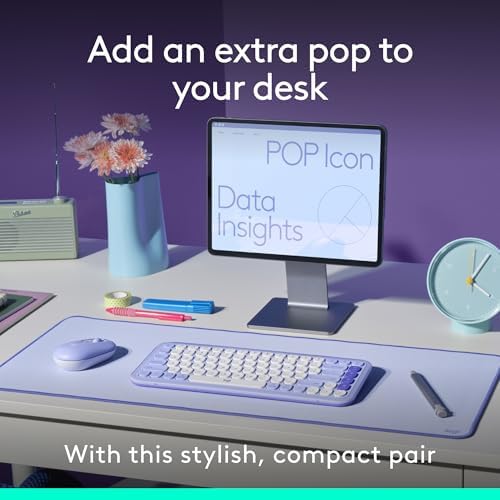 Elevate Your Workspace with the Logitech POP ICON Wireless Bluetooth Keyboard – Stylish Graphite & White Design, Effortless Multi-Device Switching, Comfortable Low-Profile Typing, and Customizable Keys for Enhanced Productivity on Laptops, Tablets, and PCs
