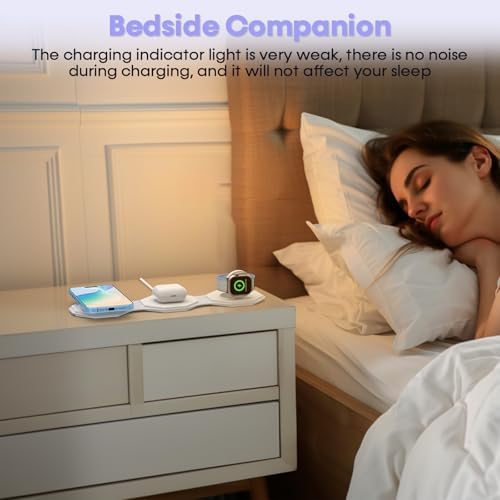 Ultimate 3-in-1 Foldable Travel Wireless Charger for i Phone & Apple Devices – Fast Magnetic Charging Station for i Phone 16/15/14/13/12, Apple Watch, and Air Pods – Eco-Friendly Design for Home, Office, and On-the-Go Convenience – Enhanced Compatibility & Speed