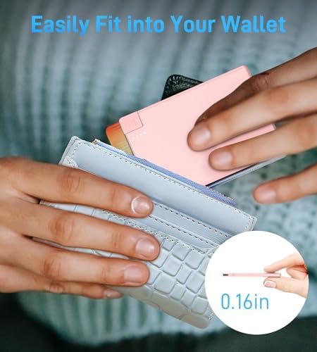 TNTOR Ultra-Slim USB-C Power Bank with Built-in Cable – Pocket-Sized Charger for i Phone 15/16 and Android Devices – Fast Charging, Lightweight, and Wallet-Friendly Battery Pack for On-the-Go Power Solutions