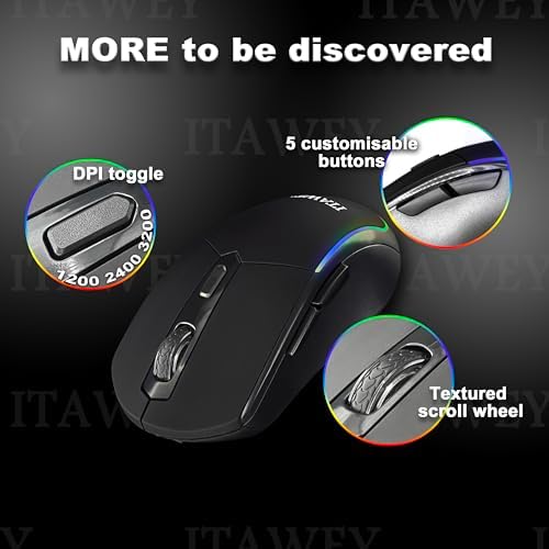 Ultimate Wireless Mouse & Pad Set – Quiet Rechargeable Bluetooth 5.2 & USB 2.4 G Dual Connectivity, 1600 DPI Precision, Compact Design for Laptops & Tablets – Enhance Your Workspace with Seamless Navigation and Productivity