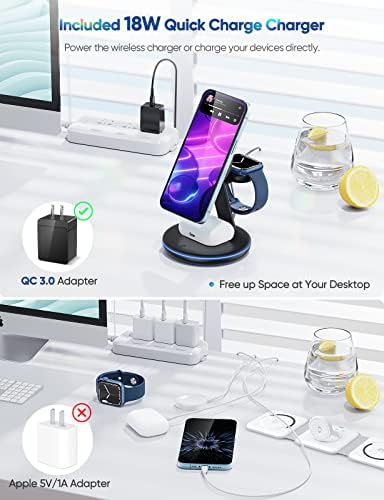 Ultimate 3-in-1 Mag-Safe Charging Station for Apple Devices – Rapid Wireless Charger for i Phone 16/15/14/13/12, Apple Watch Series 10-2 SE & Air Pods Pro/4/3/2 – Modern Design for Enhanced Charging Efficiency Transform your charging routine with our advanced 3-in-1 Mag-Safe Charging Station, expertly designed to provide rapid power for your i Phone, Apple Watch, and Air Pods. Featuring high-speed wireless technology, this sleek charging hub eliminates clutter while enhancing your workspace’s aesthetics. Benefit from innovative magnetic alignment that guarantees secure device placement and stability during charging sessions. Constructed from premium, durable materials, this versatile charger not only optimizes performance but also seamlessly complements your home or office decor. Ideal for busy professionals, tech enthusiasts, and anyone looking for a streamlined charging solution, this multifunctional station combines efficiency, style, and convenience in one powerful package. Say farewell to tangled cables and elevate your charging setup to new heights with this all-inclusive charging solution that meets the demands of modern lifestyles.