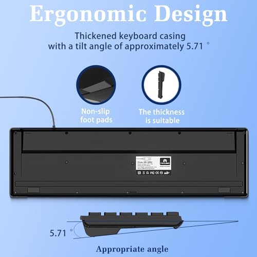Experience Ultimate Typing Precision with Our Full-Size Wired Computer Keyboard – Anti-Fading Keys, 12 Multimedia Hotkeys & 1.6 m USB Plug-and-Play Connectivity for Effortless Office Use and Seamless Laptop Compatibility! Ideal for Professionals and Home Users Seeking Enhanced Speed and Comfort!