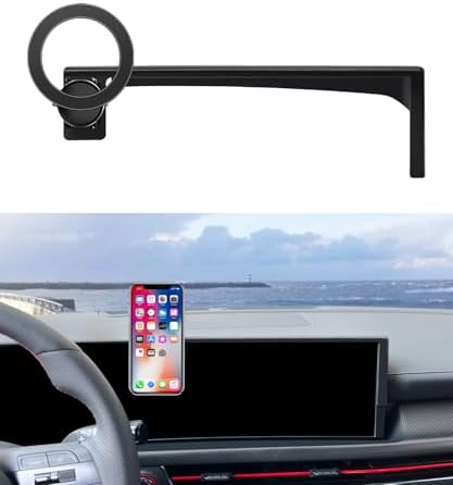 Premium 360° Rotating Car Phone Holder for 2024-2025 Hyundai Sonata – Secure Mag Safe Compatible Mount with Fixed Clip for 12.3-Inch Screens, Non-Obstructive Design for Air Vents, Enhanced Stability and Easy Access to Navigation & Calls