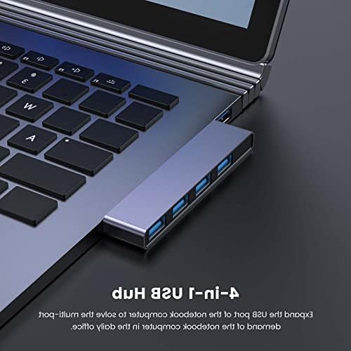 Enhance Your Digital Workspace with Fidioto USB Hub 2 Pack – Versatile 4-Port Adapter for Laptops & Macs, Featuring 1 Ultra-Fast USB 3.0 Port and 3 USB 2.0 Ports for Effortless Device Connectivity and Data Transfer, Ideal for Busy Professionals and Students on the Move