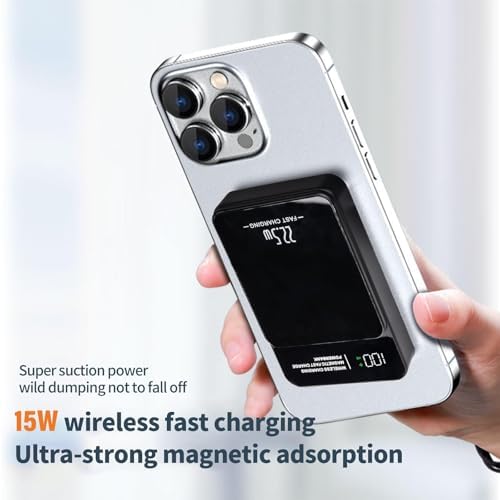Discover the Ultimate 5000 m Ah Magnetic Portable Charger for i Phone Series – Fast 22.5 W PD Wireless Power Bank with LED Display for Effortless Charging on the Go – Sleek Black Design for Enhanced Compatibility and Travel Convenience Elevate your charging experience with this state-of-the-art 5000 m Ah mobile power bank, engineered for seamless integration with i Phone 16/15/14/13/12 models. Experience the power of 22.5 W PD fast charging that delivers rapid energy replenishment when you need it most. The innovative magnetic attachment ensures a secure connection, eliminating the hassle of tangled cords while providing reliable power throughout your day. The sleek black design not only enhances your device’s aesthetics but also features a user-friendly LED display that keeps you informed of your battery status at a glance. Whether you’re commuting, traveling, or simply out and about, this lightweight and portable charger is your essential accessory for staying connected. Crafted from premium materials for durability, this power bank is designed to withstand the rigors of daily use. Say goodbye to low battery anxiety and embrace the convenience of on-the-go charging with this cutting-edge portable charger tailored for your i Phone.