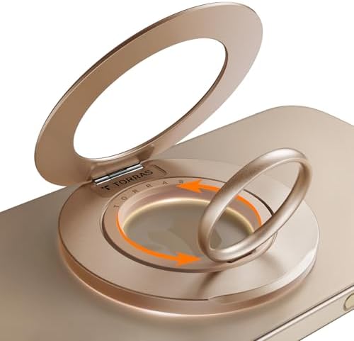 Elevate Your Mobile Experience with TORRAS 2025 Upgrade Dual-Ring Mag Safe Phone Grip Holder in Desert Titanium Gold – Ultimate Compatibility for i Phone 16/15/14/13/12/11, Samsung & Google Devices, Innovative Magnetic Kickstand for Effortless Hands-Free Viewing and Enhanced Stability