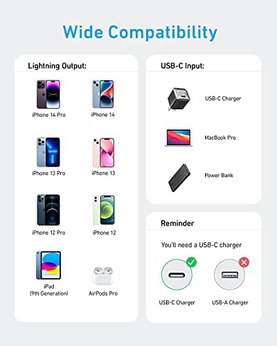 Anker 6 FT USB C to Lightning Cable Duo – MFi Certified High-Speed Charging Solution for i Phone 14 Series and More – Durable & Flexible Dual Pack for Ultimate Convenience and Connectivity