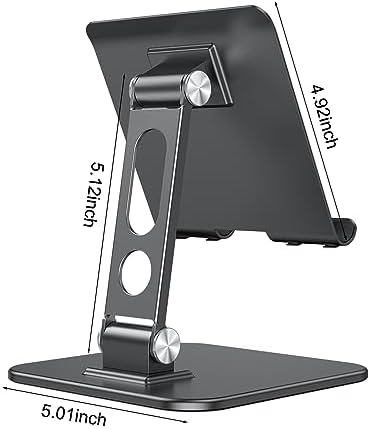 Premium OMOTON Adjustable Tablet Stand – Heavy-Duty Portable Holder for i Pad Pro/Air/Mini & Surface Pro (4.7″ to 15.6″) – Ergonomic, Sturdy Design for Enhanced Viewing Comfort and Travel Convenience