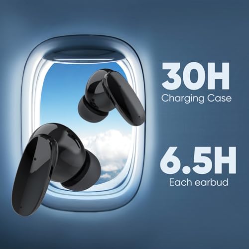 Experience Audio Freedom with Foxeye Bluetooth 5.3 Wireless Earbuds – 30-Hour Playtime for Uninterrupted Listening – Deep Bass and Advanced Noise Cancellation for Music, Gaming, and Calls – Lightweight, Stylish White Design for All-Day Comfort and Performance