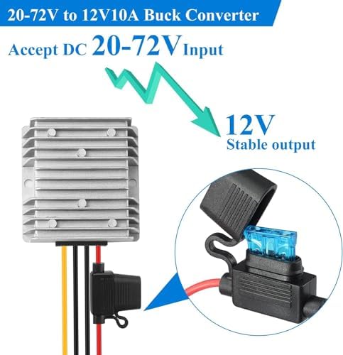 High-Efficiency Waterproof DC/DC Buck Converter: Versatile 20-90 V to 12 V Voltage Regulator for Automotive LED Systems and Heavy-Duty Applications – 20 A Output, 240 W Power Capacity for Reliable Performance in Challenging Environments
