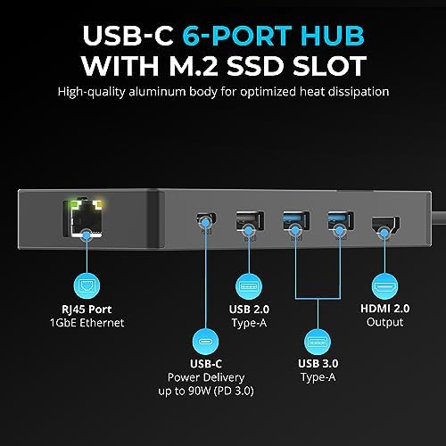 SABRENT 4-Port USB 3.0 Hub with Individual LED Power Switches – Ultra-Slim, Portable Design with 2 Ft Cable for Effortless Data Transfer – Compatible with Mac & PC, Perfect for Home and Office Use