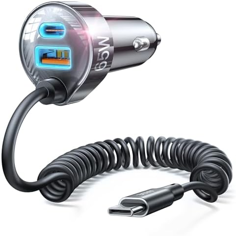LISEN 65 W Dual USB-C Car Charger Adapter – Rapid Charging for i Phone 16/15 Pro Max, i Pad Pro, Samsung Galaxy S25/S24 Ultra & Android Devices – Compact, Durable Design with Enhanced Safety Features for On-the-Go Power Solutions