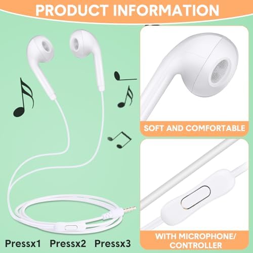 Xinnun 50-Pack Vibrant Multicolor Wired Earbud Headphones with Built-in Mic – Optimal Audio Solution for Students and Professionals, Perfect for Classrooms, Travel, and Leisure – Universal 3.5 mm Compatibility, Lightweight and Durable Design for Everyday Listening