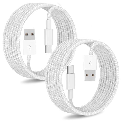 10-Foot USB C to USB C Fast Charging Cable – Durable Nylon Braided Charger for i Phone 15 Pro Max, Mac Book, i Pad, and Samsung Galaxy – Enhanced Speed & Universal Compatibility for Effortless Charging and Data Transfer