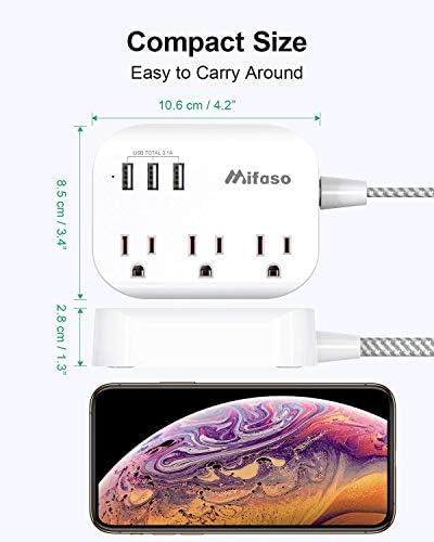 Maximize Your College Dorm Experience with a 15 Ft Power Strip Featuring USB Ports – Flat Extension Cord for Multi-Device Charging, Ideal Desk Accessory for Travel and Cruise Ships, Non-Surge Protector for Enhanced Compatibility and Speed